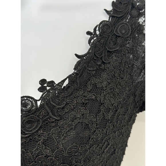 Susan Roselli for Vijack Black Sequin Lace  New Years Party Vintage Dress 7-8 - Picture 4 of 16